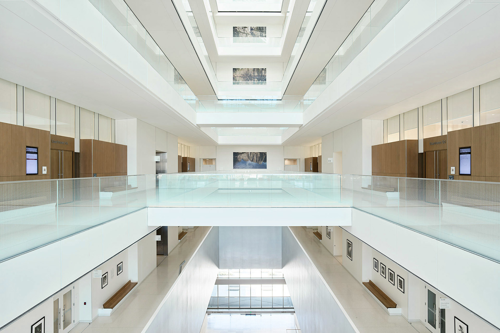 Balconies inside modern office building